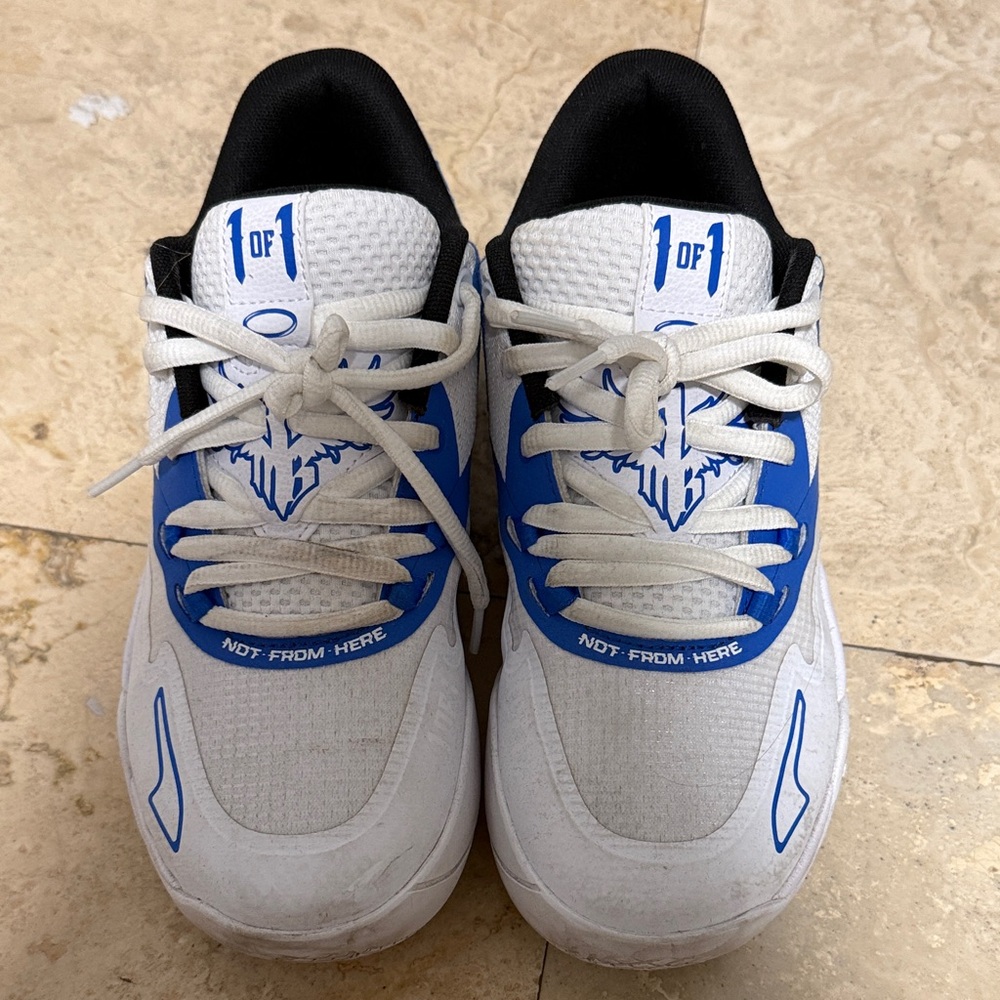 Puma LaMelo White and Blue Sneakers